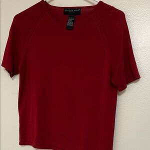 August Silk Rich Red Short Sleeve Tee